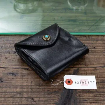 워시드 가죽 소가죽 블랙 블랙 미들 3단 폴더형 남성용 천연 가죽 지갑