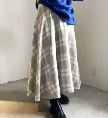 아메리빈티지 EVELYN 체크 플레어 스커트