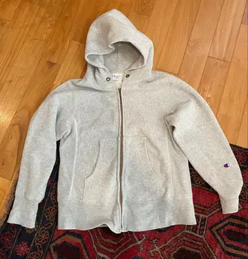 Champion 리버스 위브 지퍼 후드티 S 챔피온 그레이