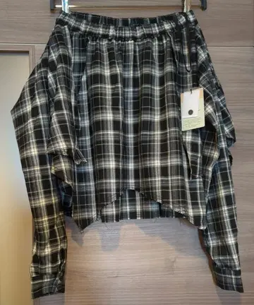 [미사용품입니다] 니코앤드 2WAY 체크 뷔스티에 스커트 모노톤 체크