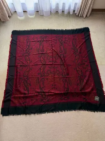 모 100% 대형 스톨 페이즐리 무늬