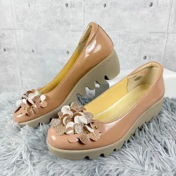 힐즈아베뉴 미모사 플라워 가죽 통굽 23cm 새상품급