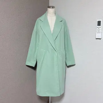 세실 맥비 울라이크 롱 코트 파스텔 그린