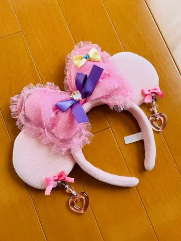 디즈니 미니 리본 귀찌 머리띠