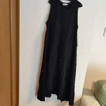 chef 슬리브리스 롱 원피스 블랙