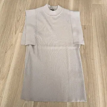 야마다야 Aga 슬리브리스 리브 니트 상의 라이트 그레이