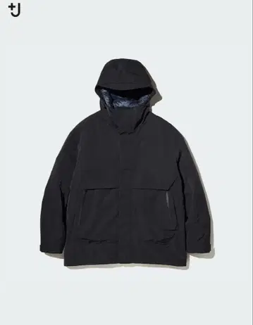 UNIQLO(유니클로)+J, 하이브리드 다운 오버사이즈 파카, 블랙 S