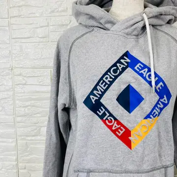 아메리칸 이글 로고 프린트 풀오버 후드티 S [ 1853-19 ]