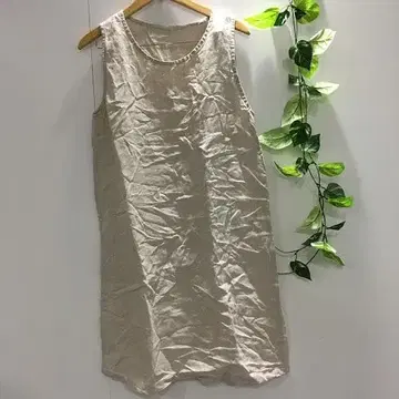 슬리브리스 원피스 무지 아이보리 계열 린넨풍 심플 여성용