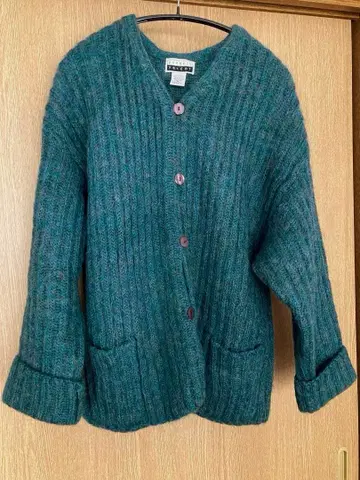 모헤어 가디건 그린 구제 의류