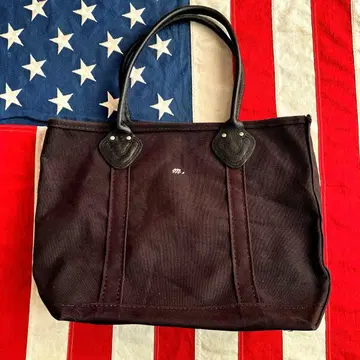L.L.Bean BOTE AND TOTE 가죽 핸들 올 블랙 M