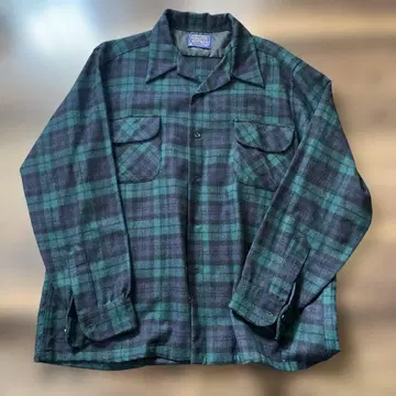 오늘 한정 Pendleton 그린 블랙 체크 플란넬 셔츠 L