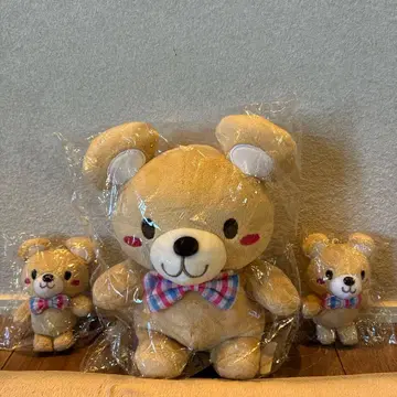 도요타홈 체크 곰 봉제 인형 3개 세트