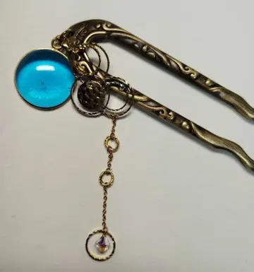 시미즈자카 유리관 헤어콤 블루 파문 teftef