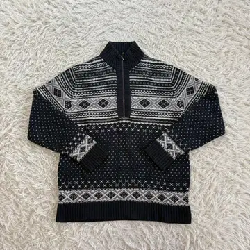 JOSEPH HOMME (조셉옴므) 하프 지퍼 자카드 스웨터