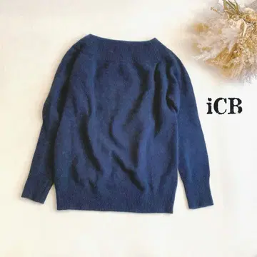 iCB 아이시비 폭스 울 보트넥 니트 네이비