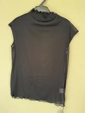 aga 시스루 슬리브리스 셔츠 블랙