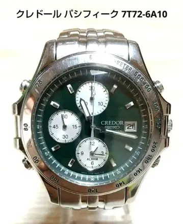크레도르 퍼시피카 7T72-6A10 남성용 손목시계 다크 그린 다이얼