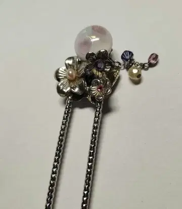 시미즈자카 유리관 헤어콤 작은 꽃다발 핑크 teftef