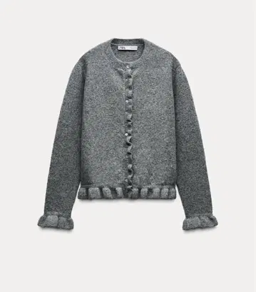 ZARA 니트 프릴 가디건