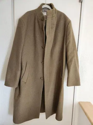 울 혼방 베이지 롱 코트