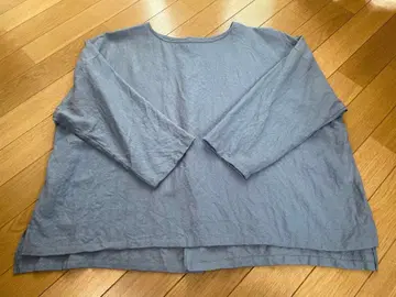 huis 워셔블 울 와이드 풀오버 (그레이쉬 블루) 엔슈 직물