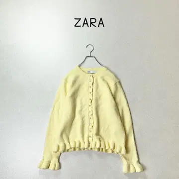 ZARA 프릴 니트 가디건 라운드넥