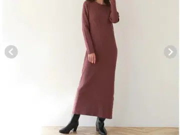 2way 베이직 RIB 니트 원피스 브라운