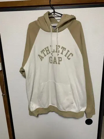 [ 무료배송 ] GAP XL 후드 부착 후드티 베이지/화이트