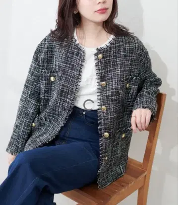 natural couture 노카라 자켓 블랙 화이트