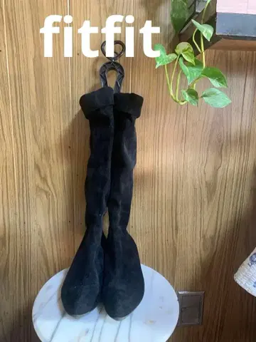 Fitfit 핏핏 블랙 스웨이드 롱 부츠