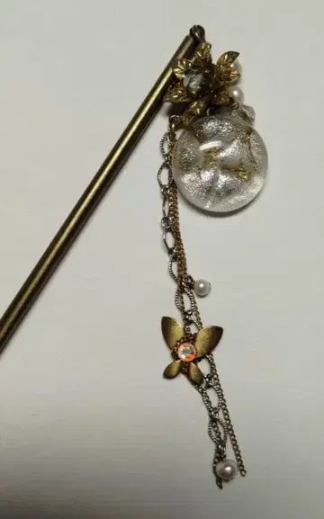 시미즈자카 유리관 헤어콤 이슬비 나비 화이트 teftef