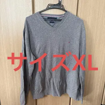 타미 힐피거 그레이 V넥 스웨터 XL