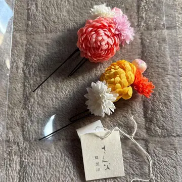 산비 일본 의류 머리 장식 헤어콤 2개 세트