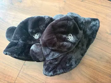 미키마우스 복슬복슬 퍼 모자 블랙