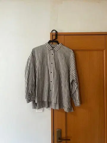 HUIS 엔슈 직물 모슬린 코튼 와이드 블라우스