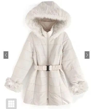 GRL 벨트 포함 퍼 다운 코트 M