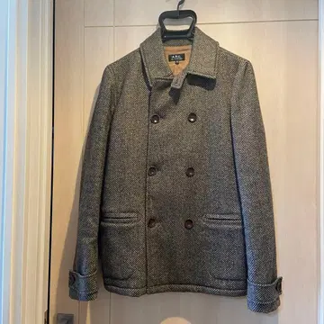 A.P.C. 헤링본 더블 브레스트 피 코트 XS