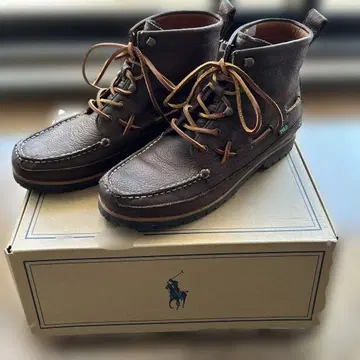 폴로 컨트리 브라운 가죽 부츠 모카신 스타일 26.5cm