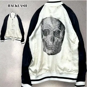 백러쉬 명작! 스컬x로고의 리버서블 스카잔 L 사이즈 레어