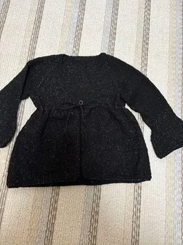 손뜨개질 니트 블랙 긴팔 가디건