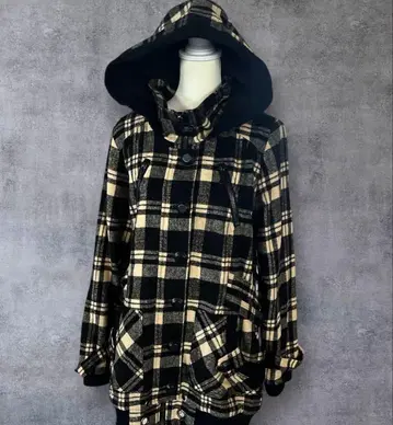 digdeep 00s y2k 헤이세이 갸루 체크 무늬 아우터 코트