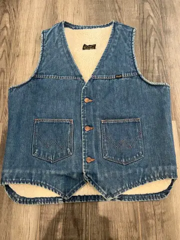 빈티지 Wrangler 데님 보아 베스트 L 상당
