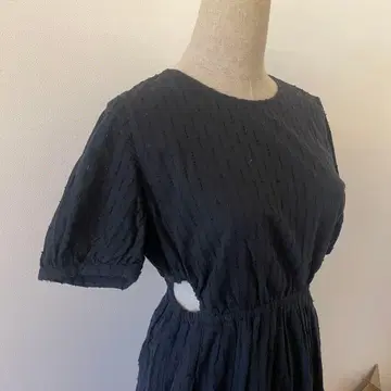 Ray BEAMS 블랙 티셔츠 원피스 반팔