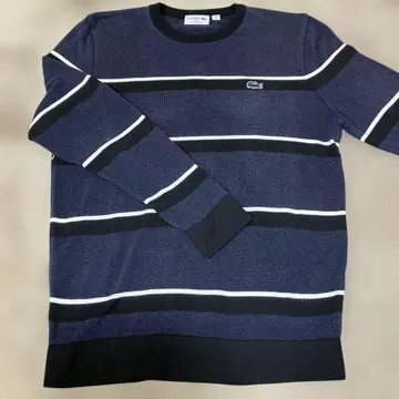 Lacoste 다크 그린 스트라이프 니트 스웨터 라코스테 남성용