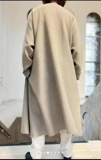 미사용 새상품 2024 겨울 바바구리 울 이중직 코트 요건 레일