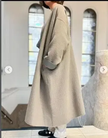 미사용 새상품 2024 겨울 바바구리 울 이중직 코트 요건 레일