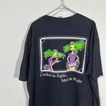 갸루 웨이트리스 티 디자인 y2k 티셔츠 올드 빈티지