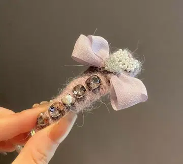핸드메이드 연보라 헤어핀
