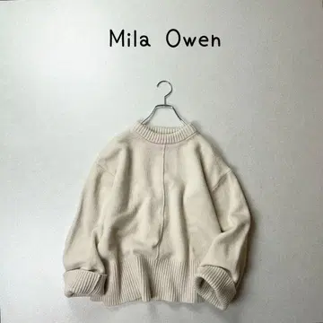 Mila owen 미라 오웬 울 믹스 슬릿 니트 스웨터